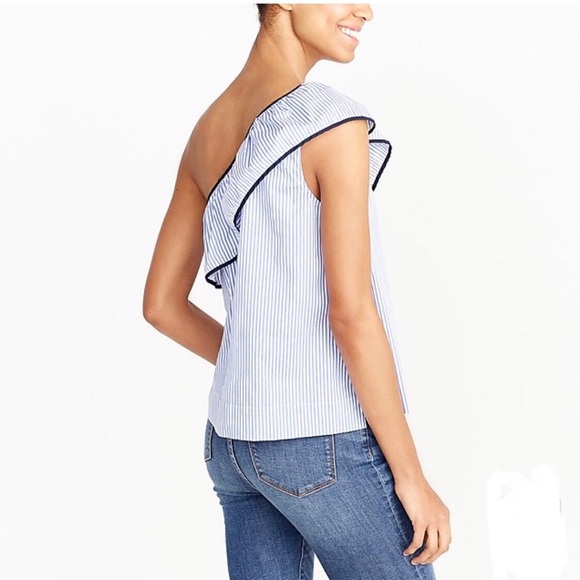 J. Crew NWT One Shoulder Blouse Size 4 - Picture 2 of 8